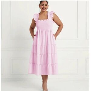 Hill House Home Ellie Nap Dress Crepe Ballerina Pink Midi Length Size XL